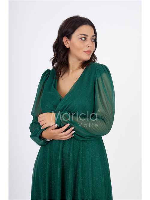 abito manica lunga glitter MARICLA ELEGANCE | FI7219VERDE